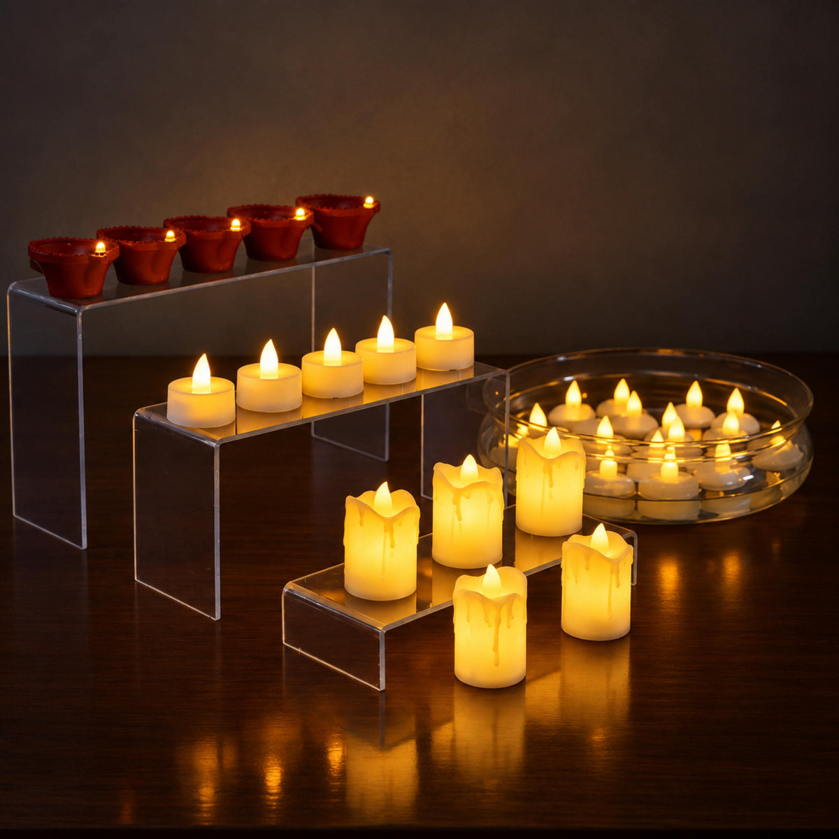 LED Festive Decor Lights Pack (6 pieces each of 4 varieties)