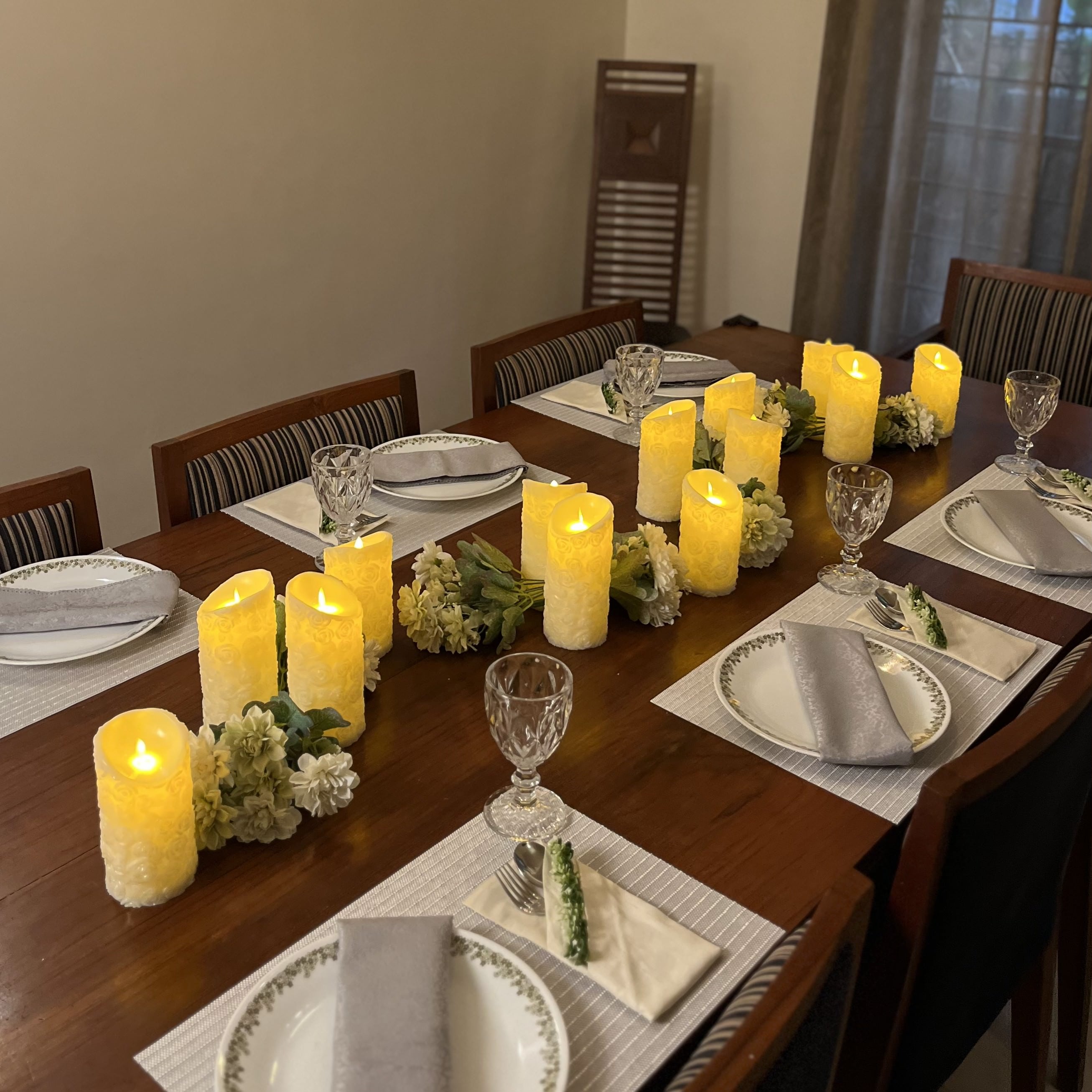 Flower Embossed LED Candle