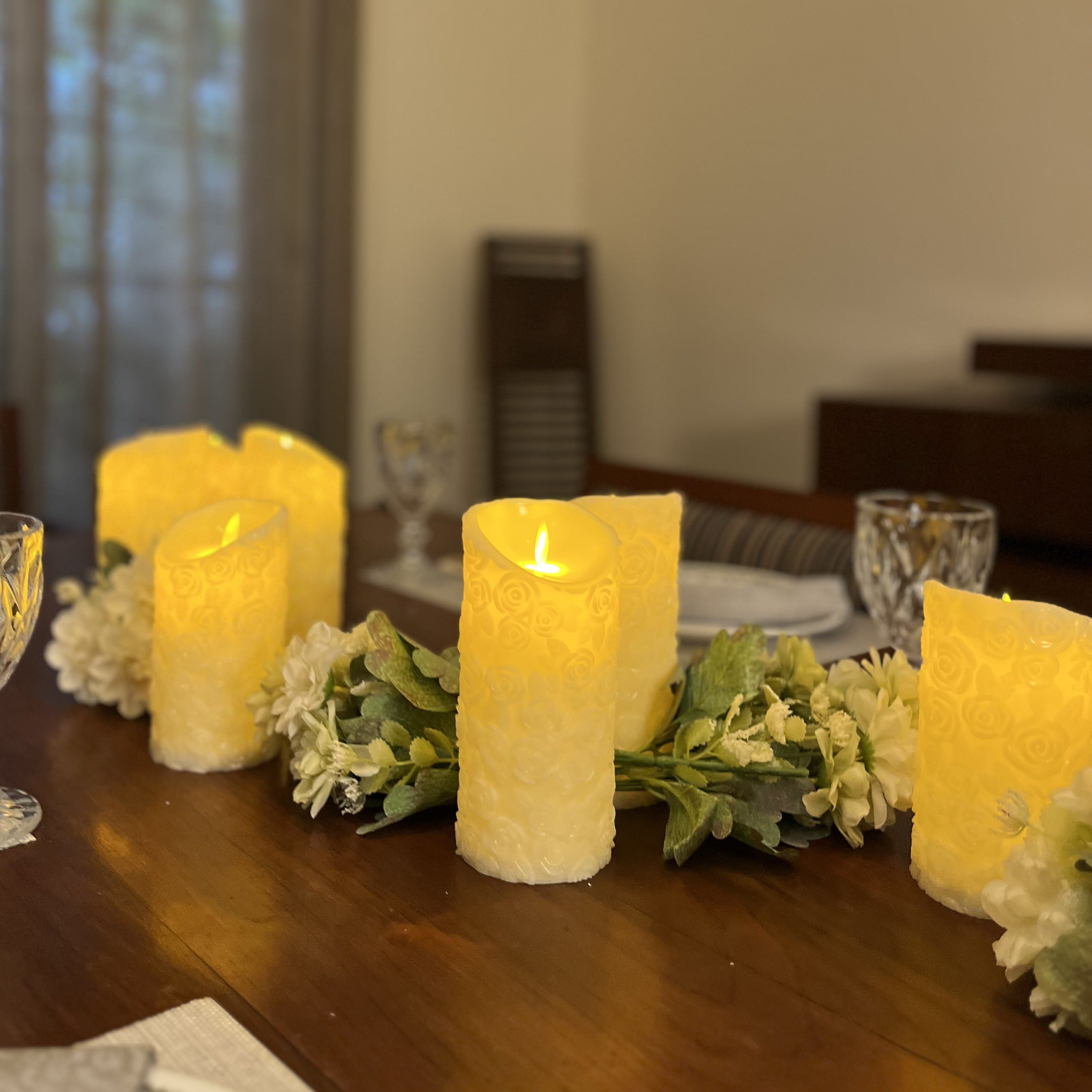 Flower Embossed LED Candle