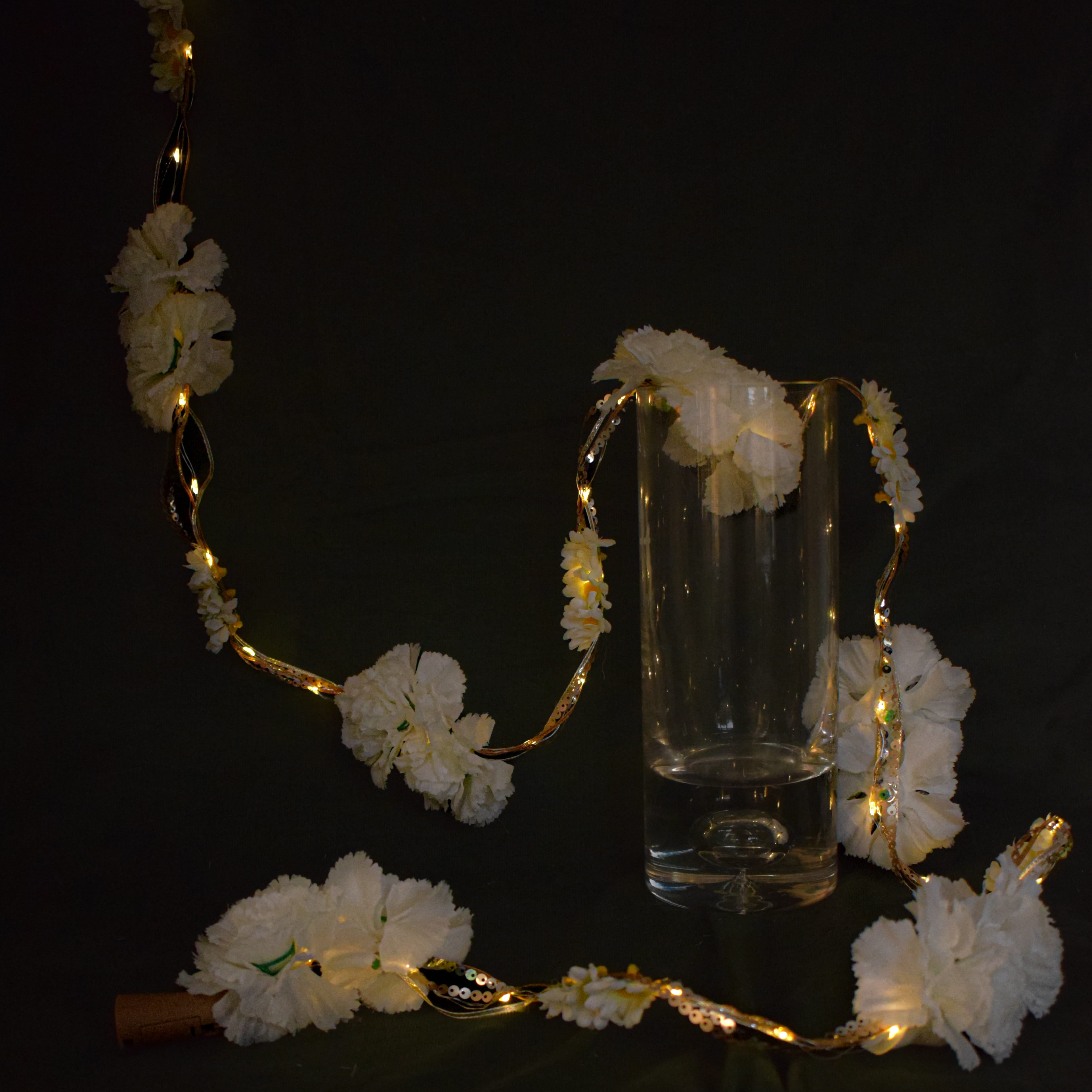 Shimmer Fairy Light (Battery Operated) with Artificial Flowers - 75inch Length