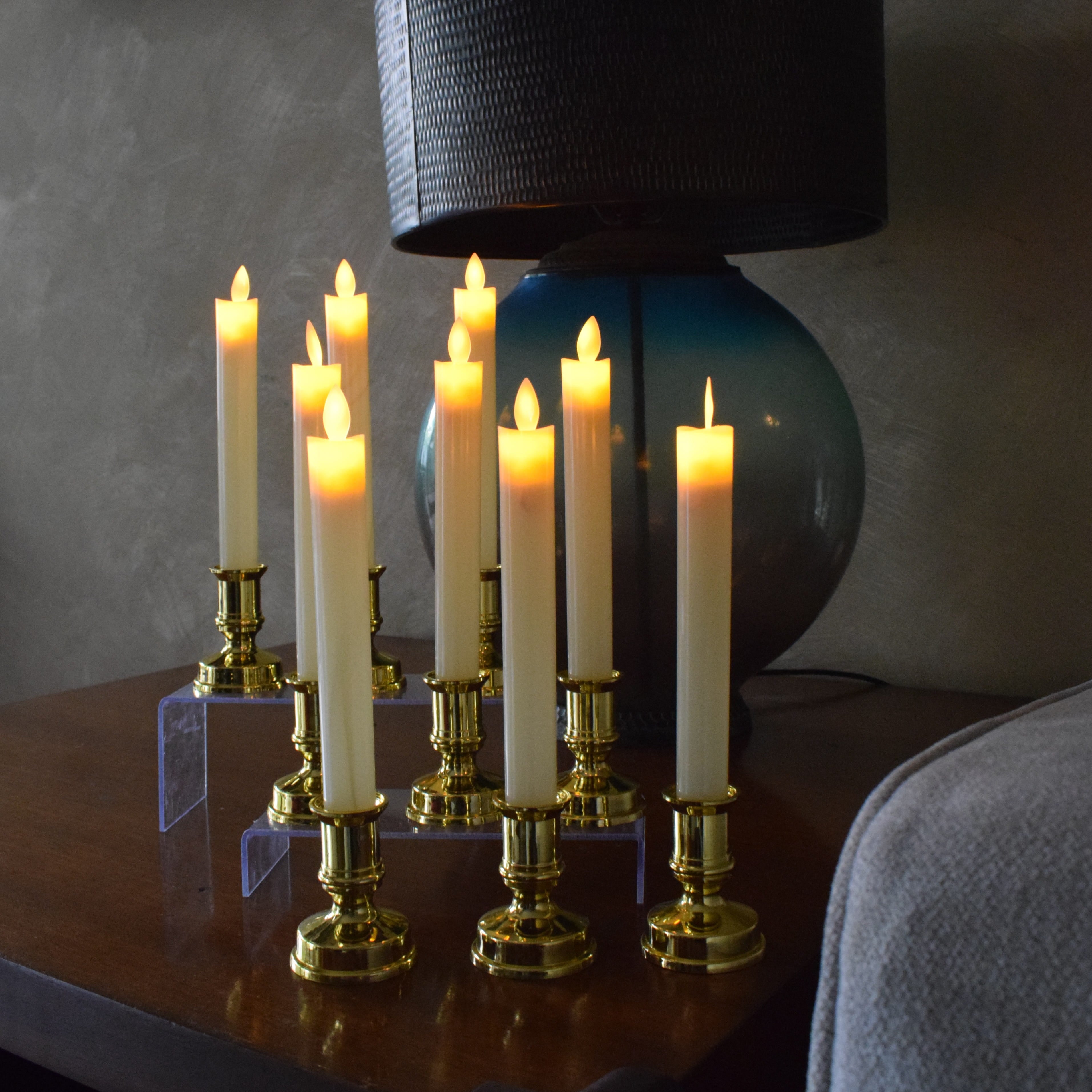 LED Taper Candles With Stand