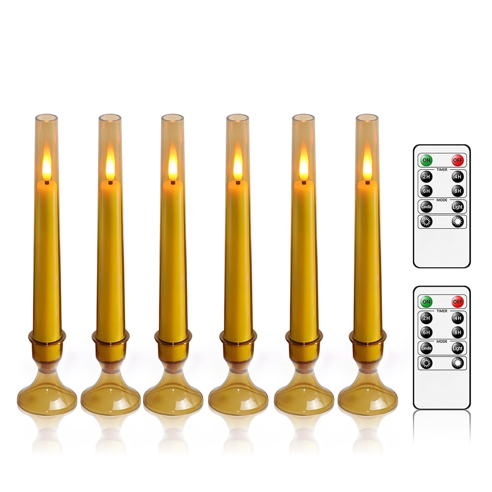 Yoro LED Candles Set of 6 with Stand and Remote