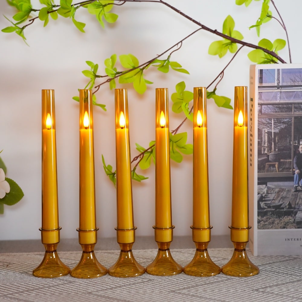 Yoro LED Candles Set of 6 with Stand and Remote