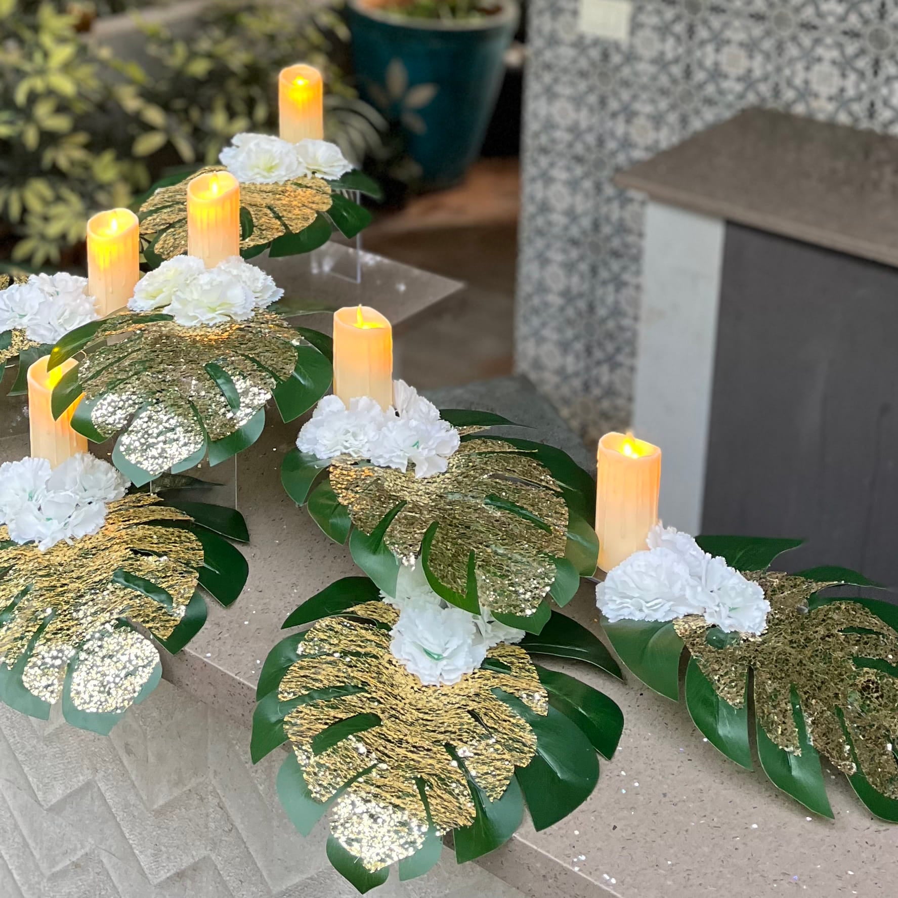 Inaya Monstera Candle Set