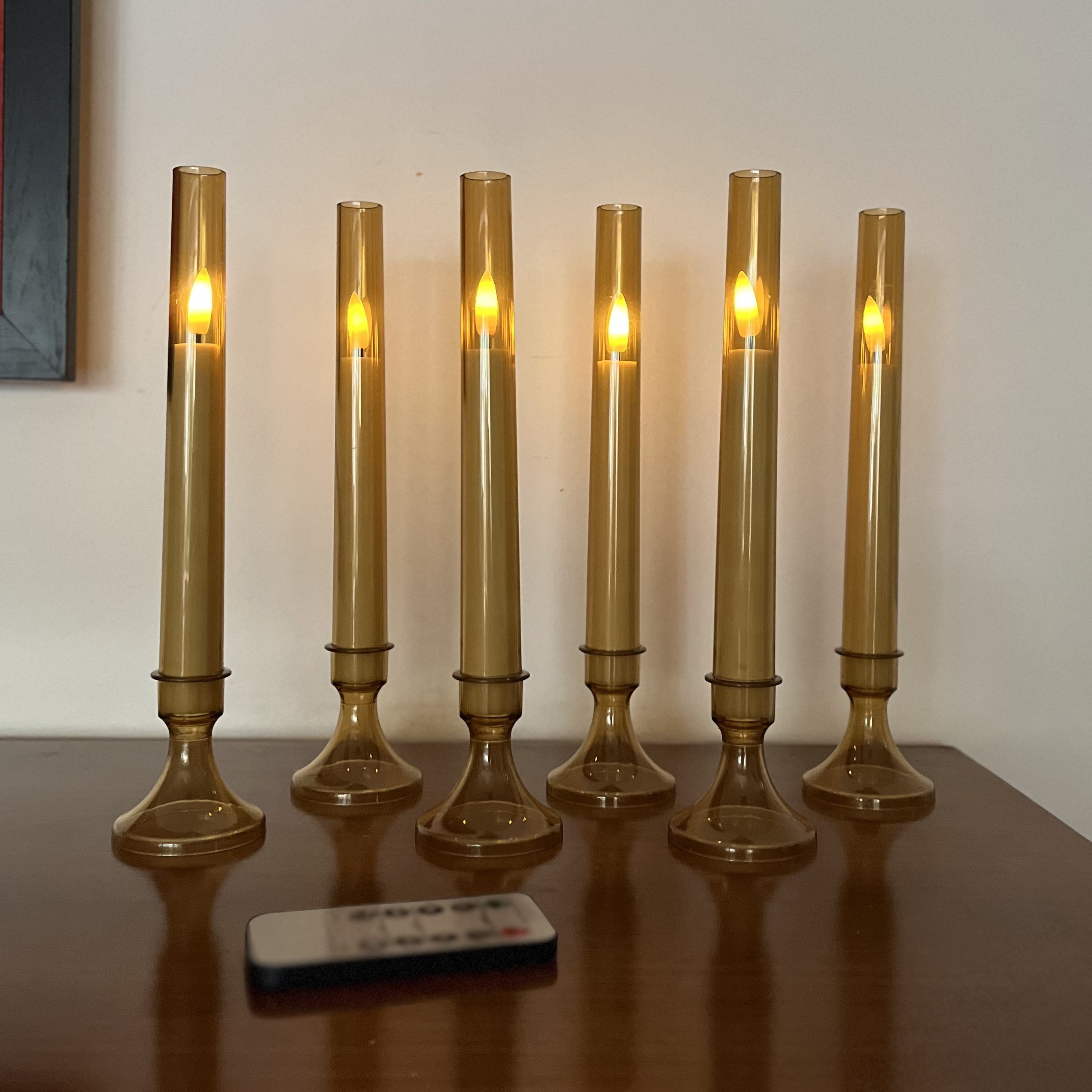 Yoro LED Candles Set of 6 with Stand and Remote