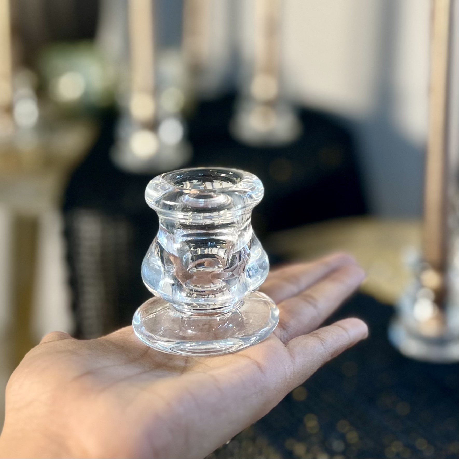 Round Glass Candle Holder