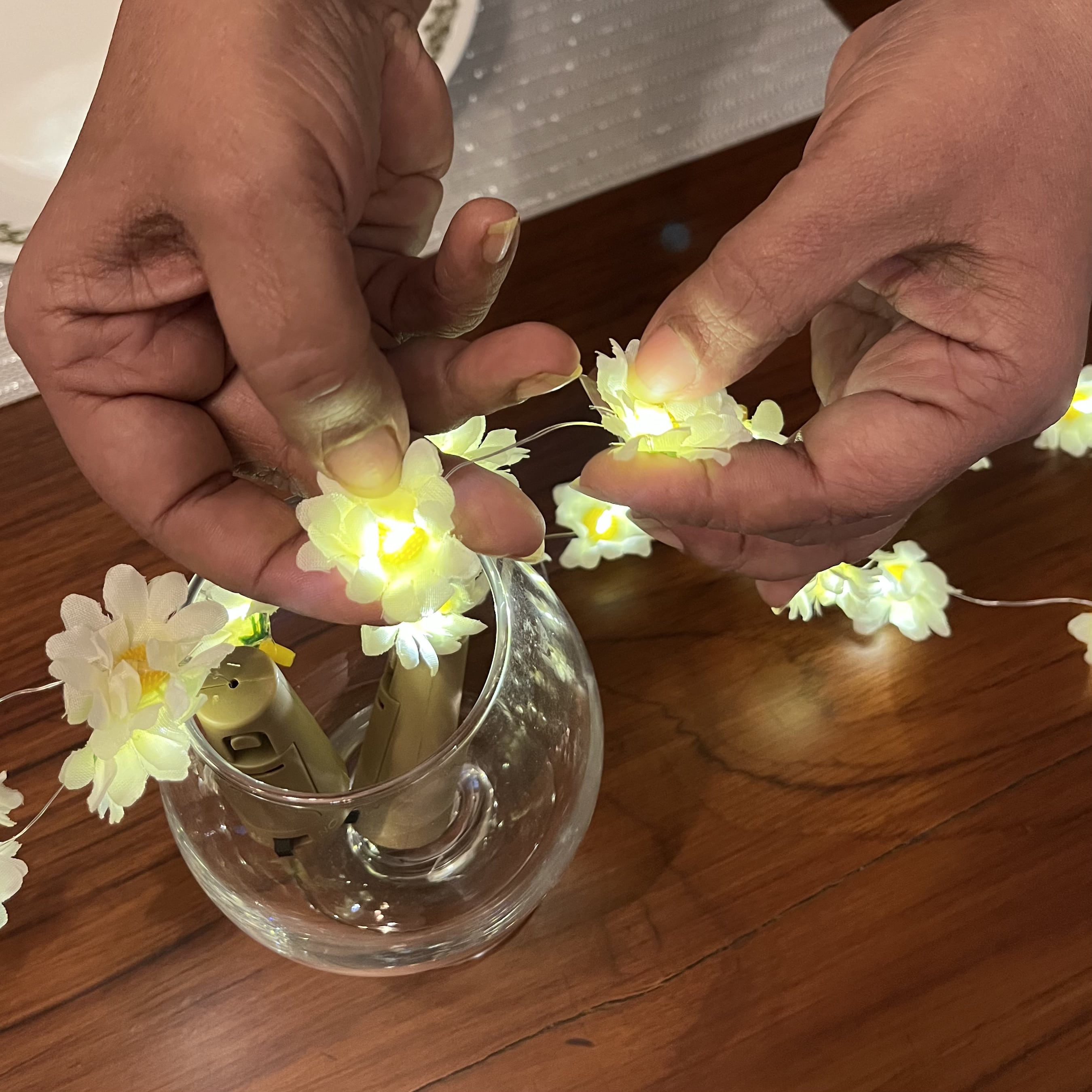 Flower Creeper with Fairy Lights (Battery Operated) - 42inch length