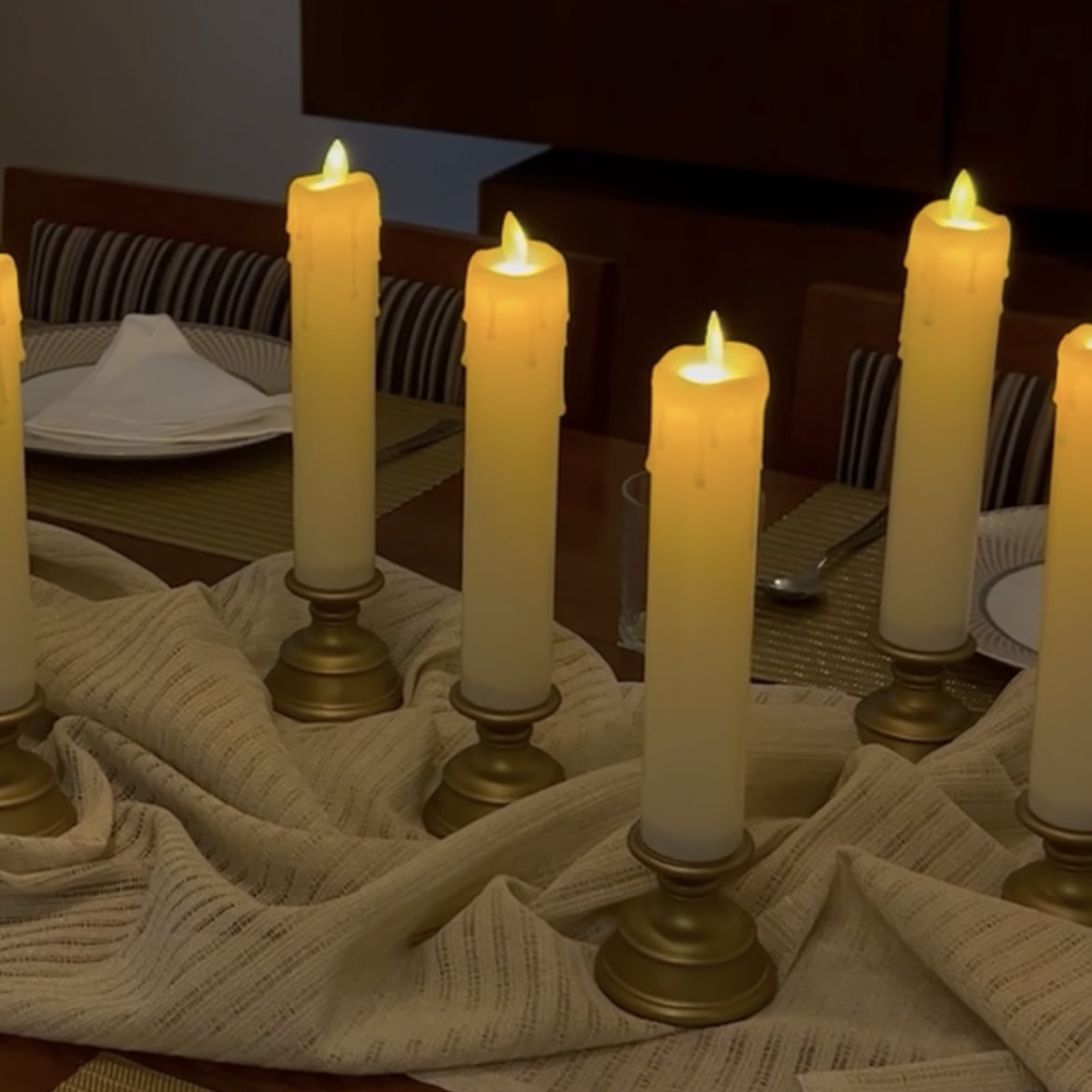 LED Pillar Candles With Stand