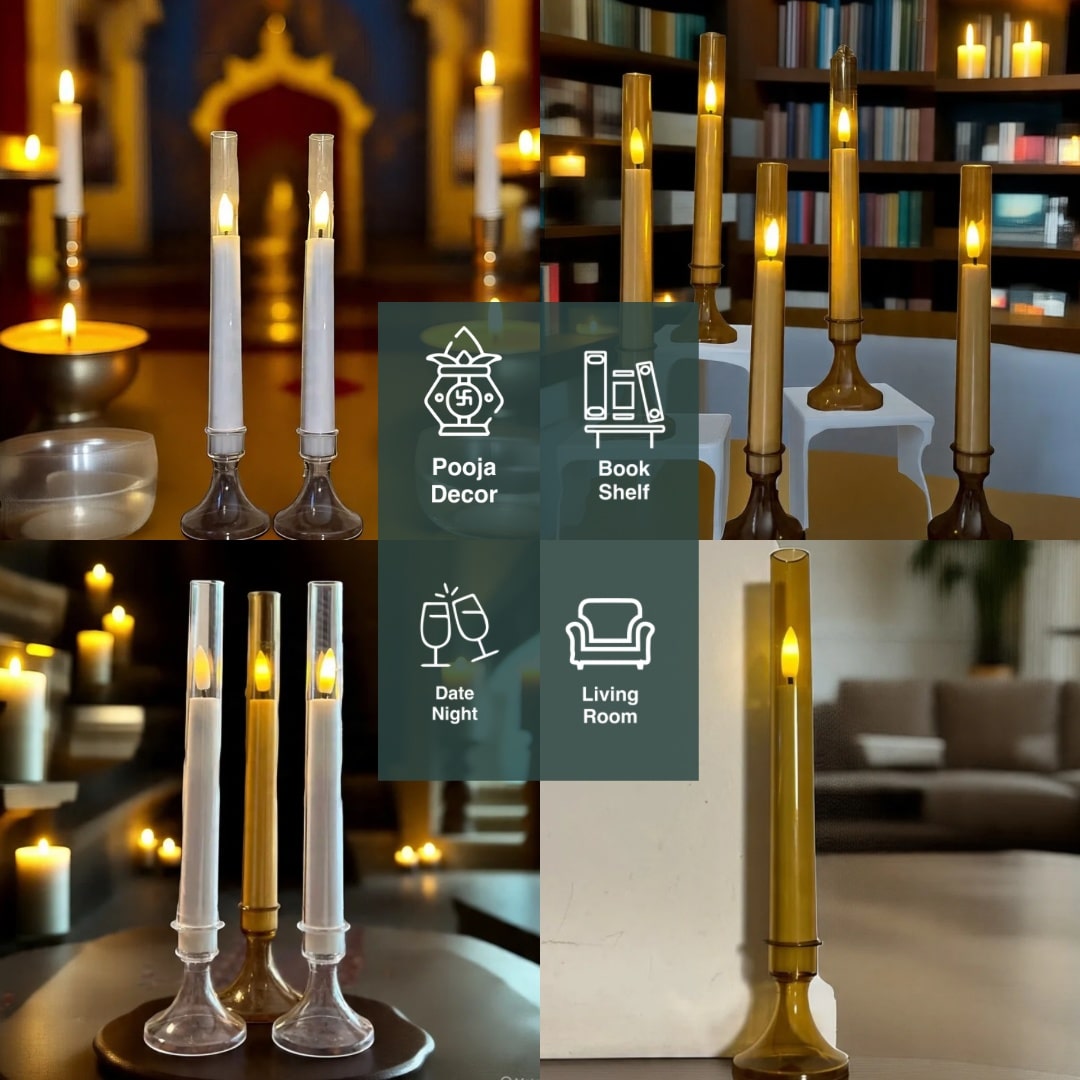 Yoro LED Candles Set of 6 with Stand and Remote