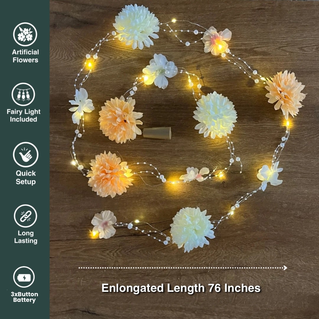 Floral Fairy Light (Battery Operated) - 76inch Length