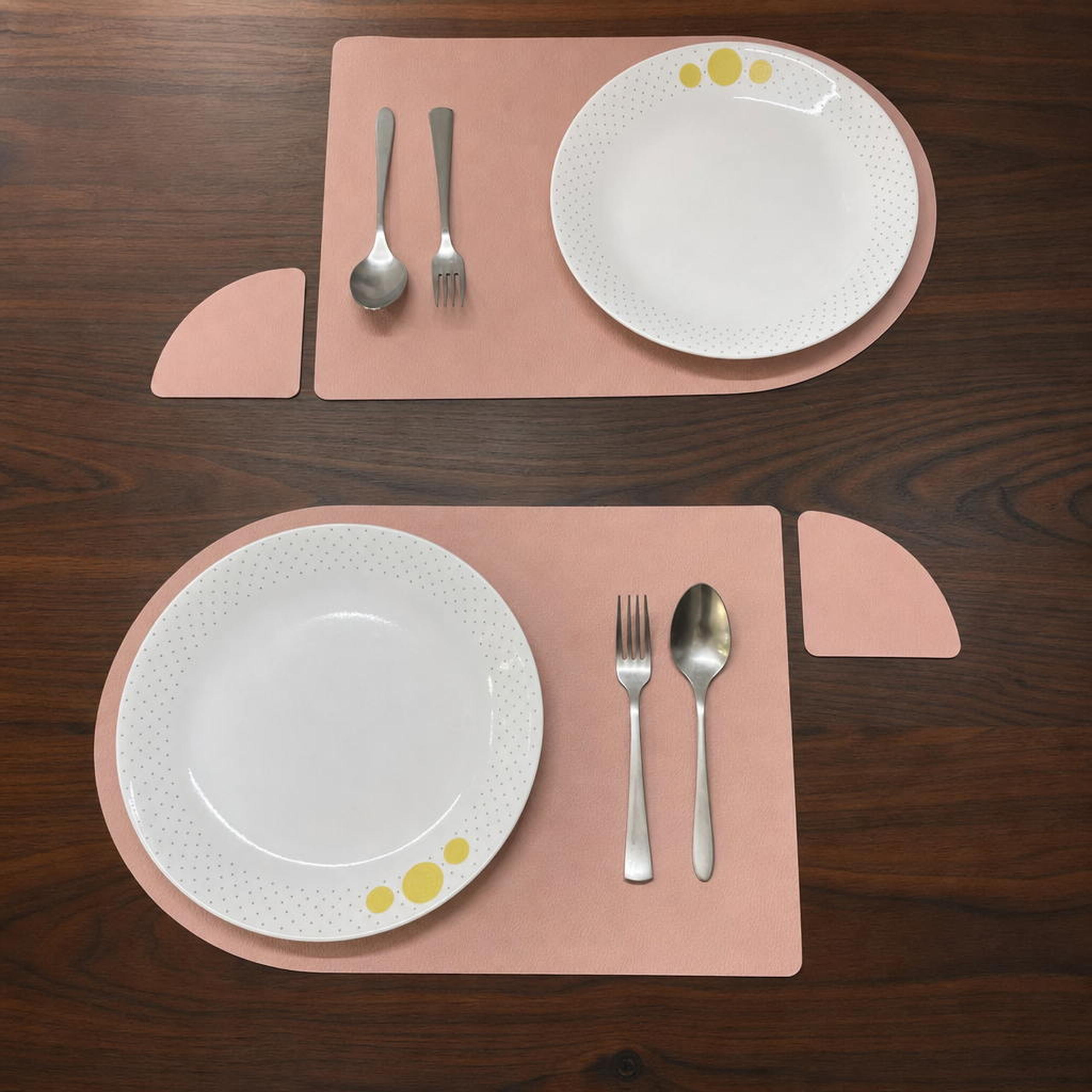 Double Sided Leather Table Mat & Coaster Set