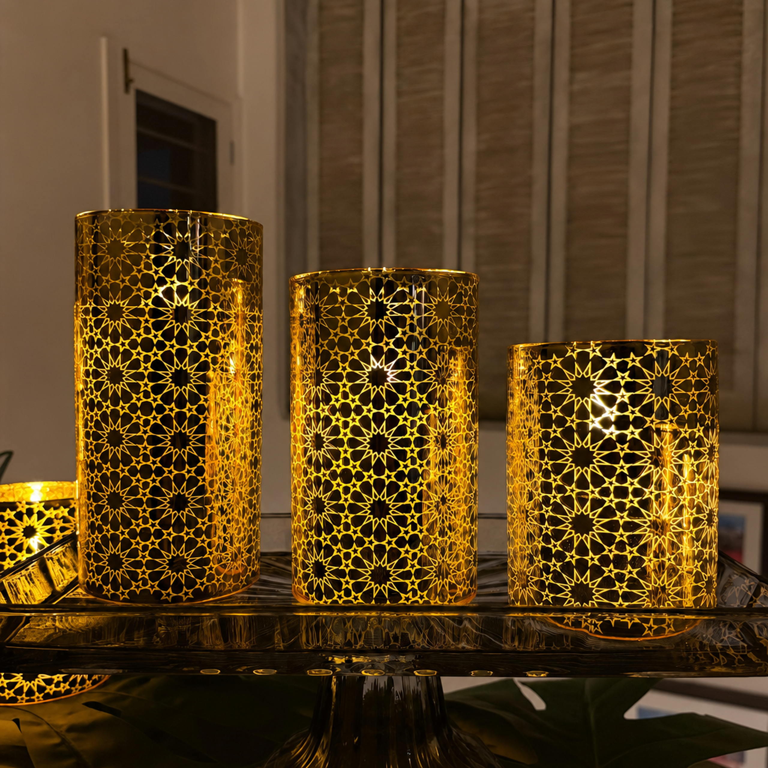 Floral Glass LED Candle