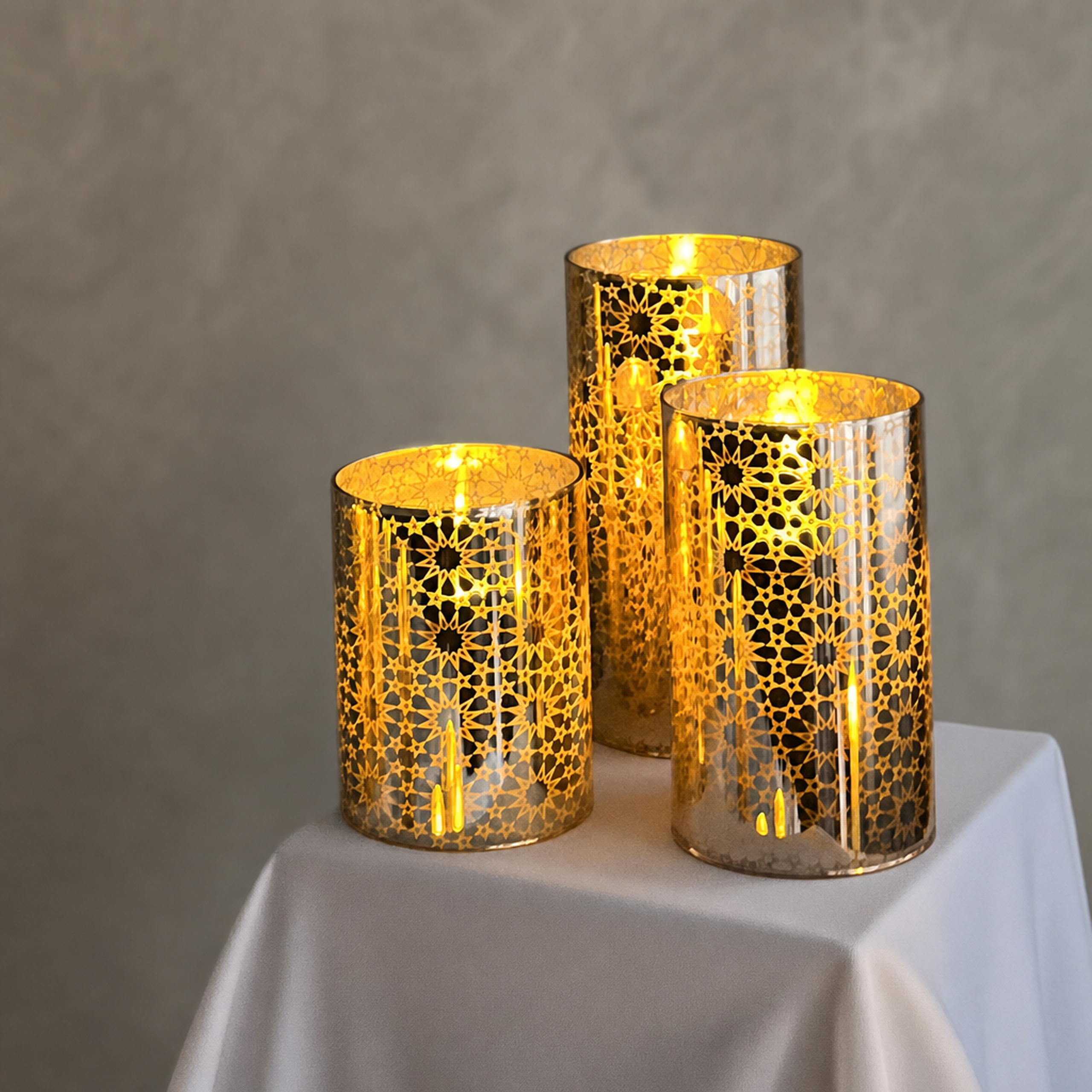 Floral Glass LED Candle