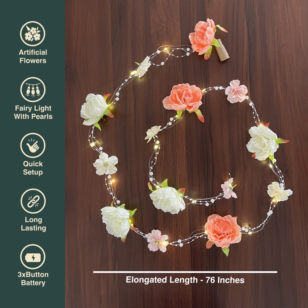 Floral Fairy Light (Battery Operated) - 76inch Length