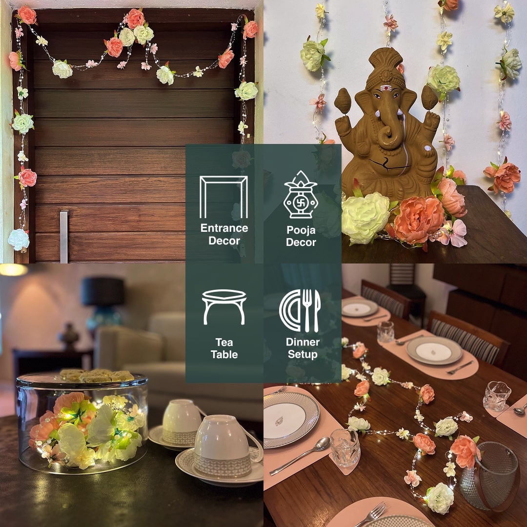 Floral Fairy Light (Battery Operated) - 76inch Length