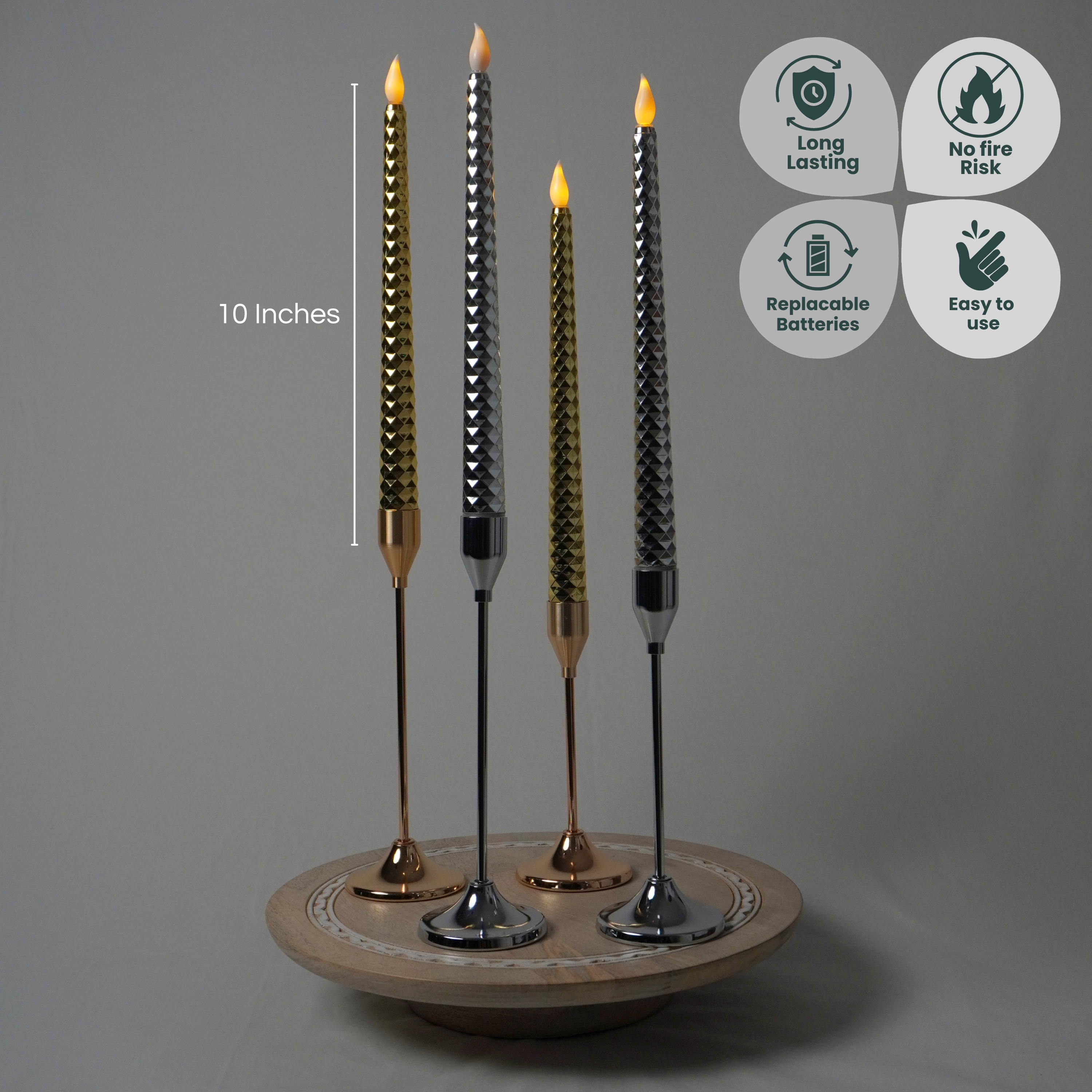 LED Shimmer Taper Candles