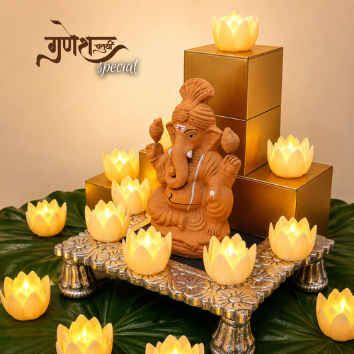 Lotus LED Candle - Ganesh Chaturthi Mandap Decor