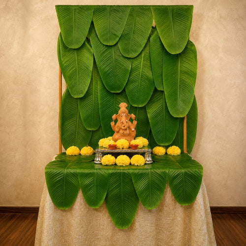 Artificial Banana Leaf - Ganesh Chaturthi Mandap Decor