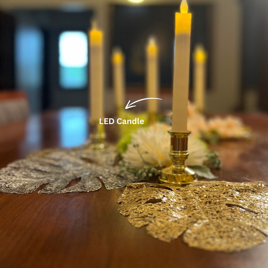 Floral Decor + LED Candles Set