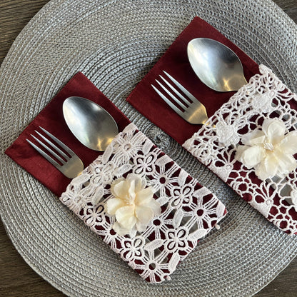 Lace Cutlery Pockets