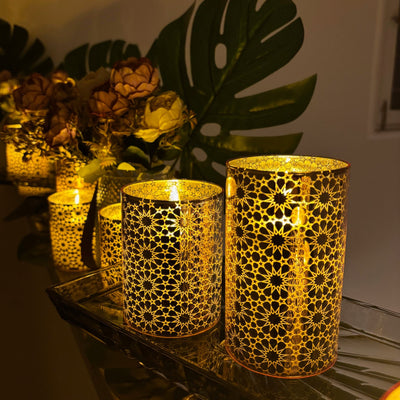 Floral Acrylic Glass LED Candle