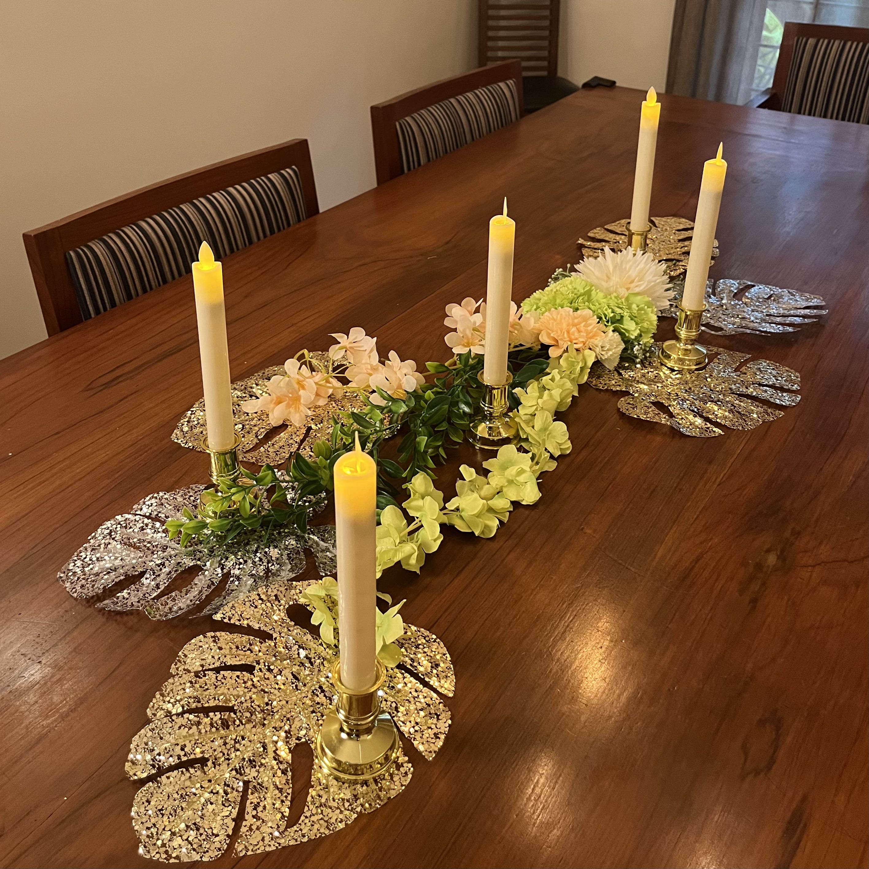 Floral Decor + LED Candles Set