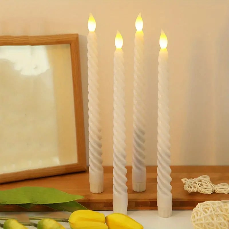 LED Spiral Taper Candles