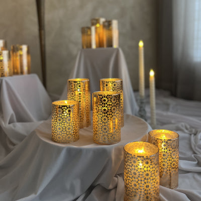 Floral Acrylic Glass LED Candle