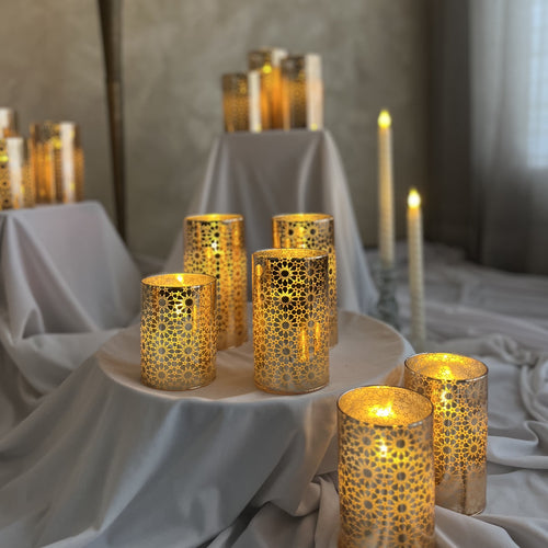 Floral Acrylic Glass LED Candle