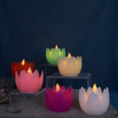 Colourful Lotus LED Candles Set of 6
