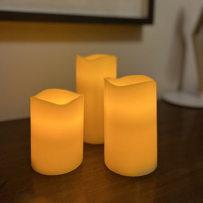 Wax Coated LED Candle Set of 3