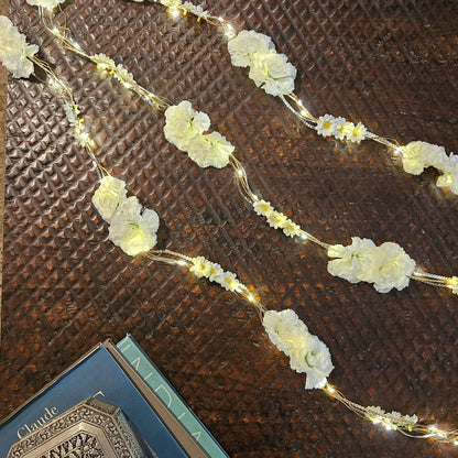 Shimmer Fairy Light (Battery Operated) with Artificial Flowers - 75inch Length