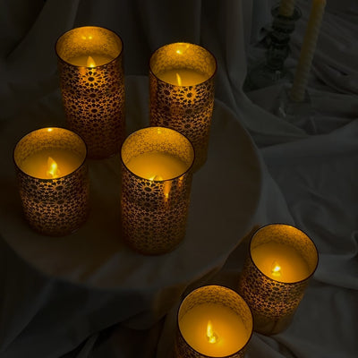Floral Acrylic Glass LED Candle