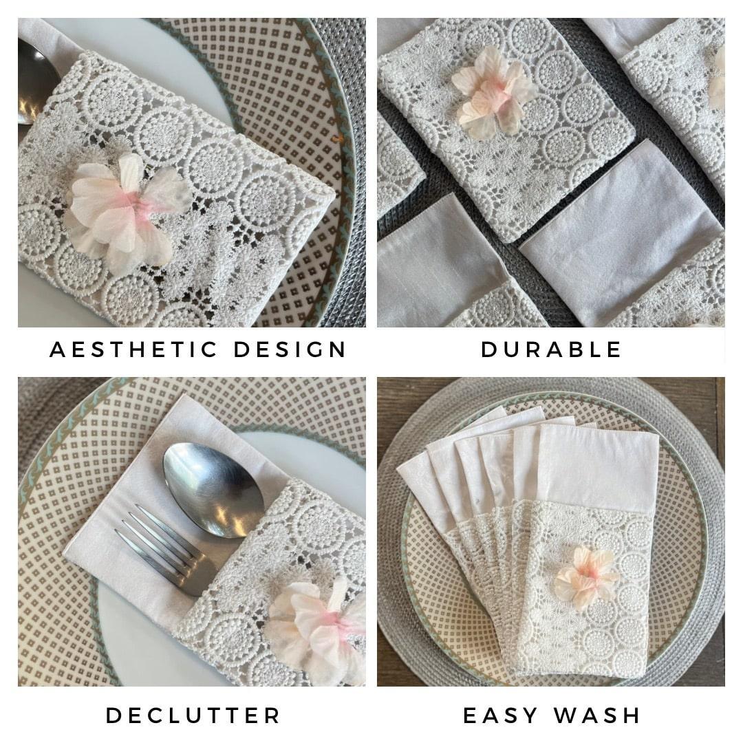 Lace Cutlery Pockets