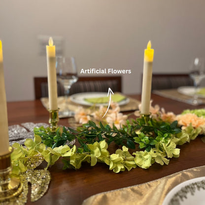 Floral Decor + LED Candles Set