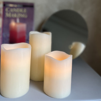 Wax Coated LED Candle Set of 3