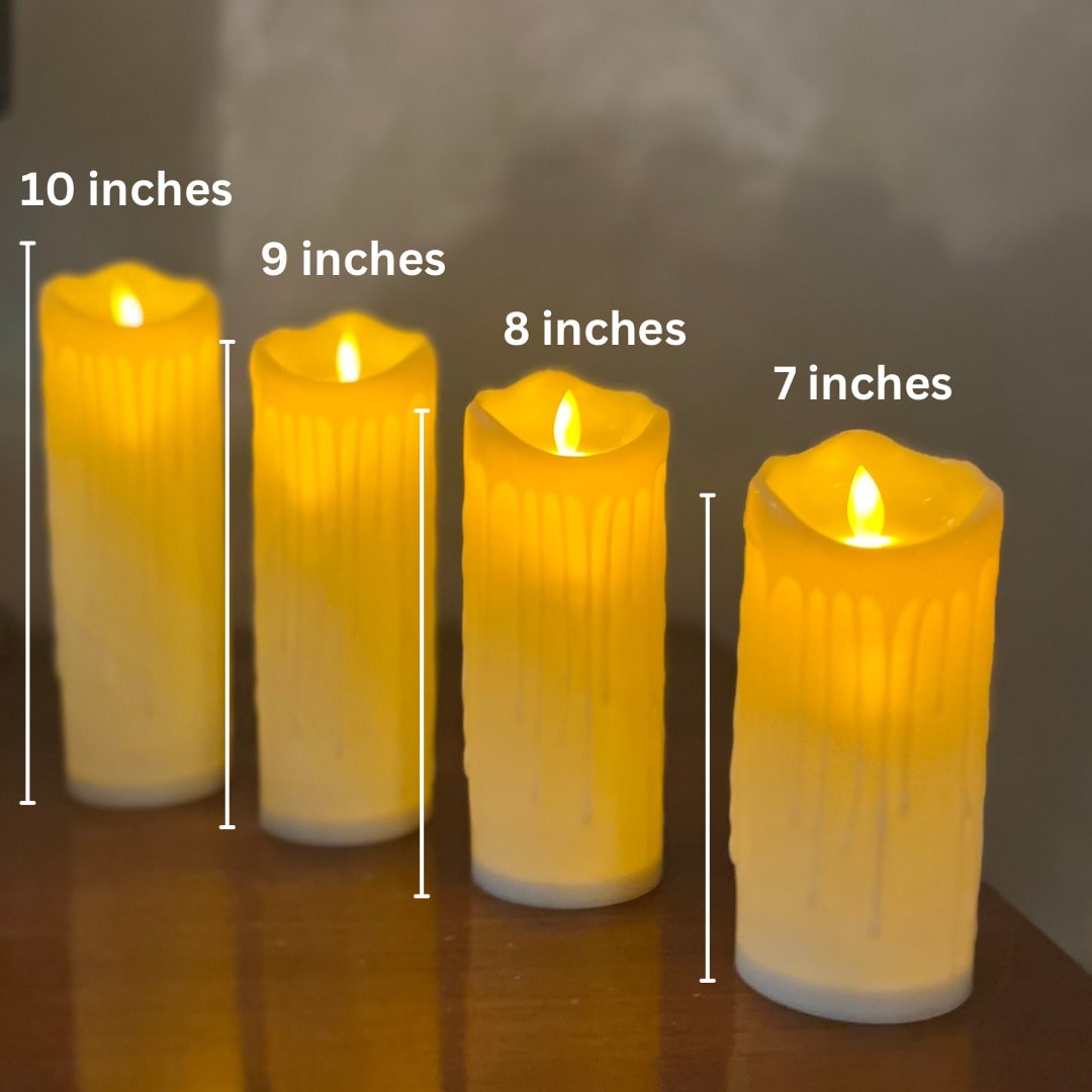 LED Como Pillar Candles Set of 4