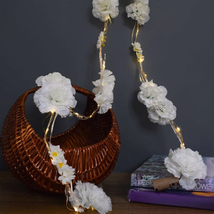 Shimmer Fairy Light (Battery Operated) with Artificial Flowers - 75inch Length