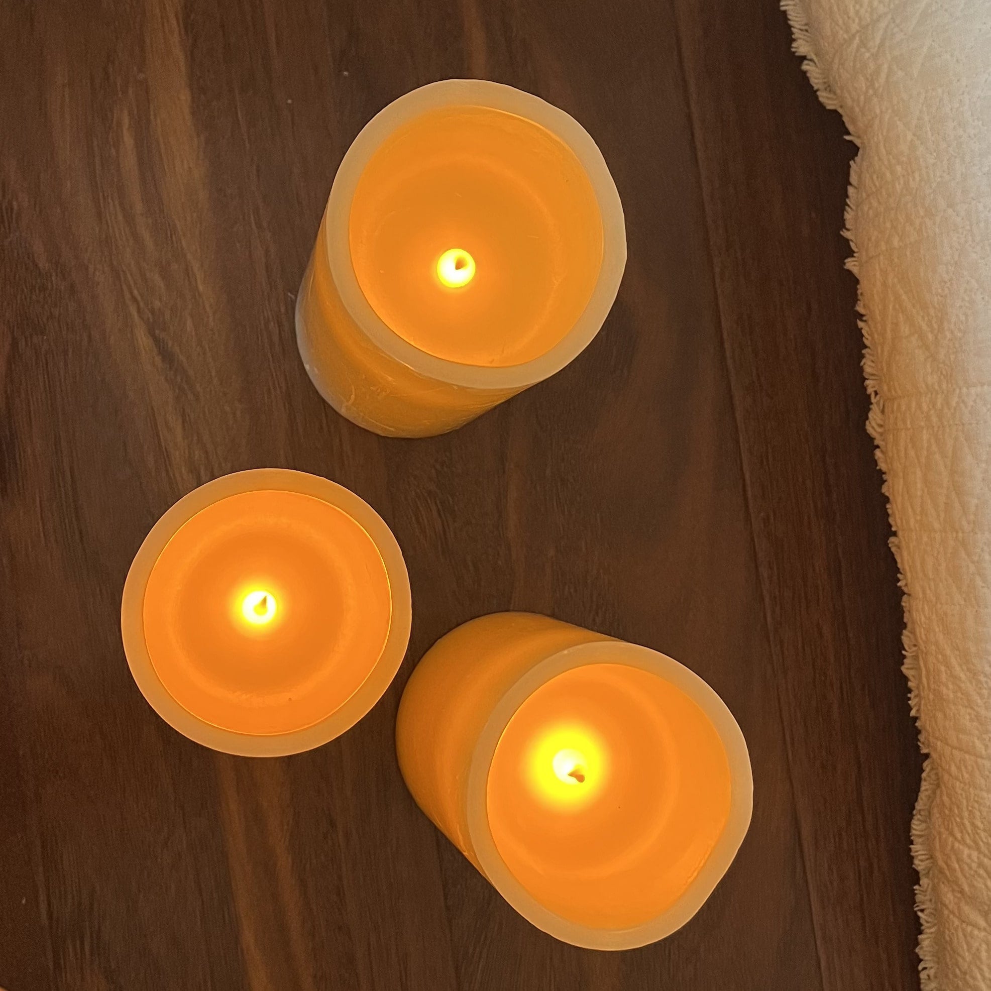 Wax Coated LED Candle Set of 3