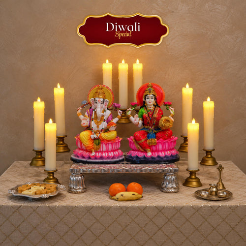 LED Pillar Candle with Stand - Diwali Decor (11.5inch)