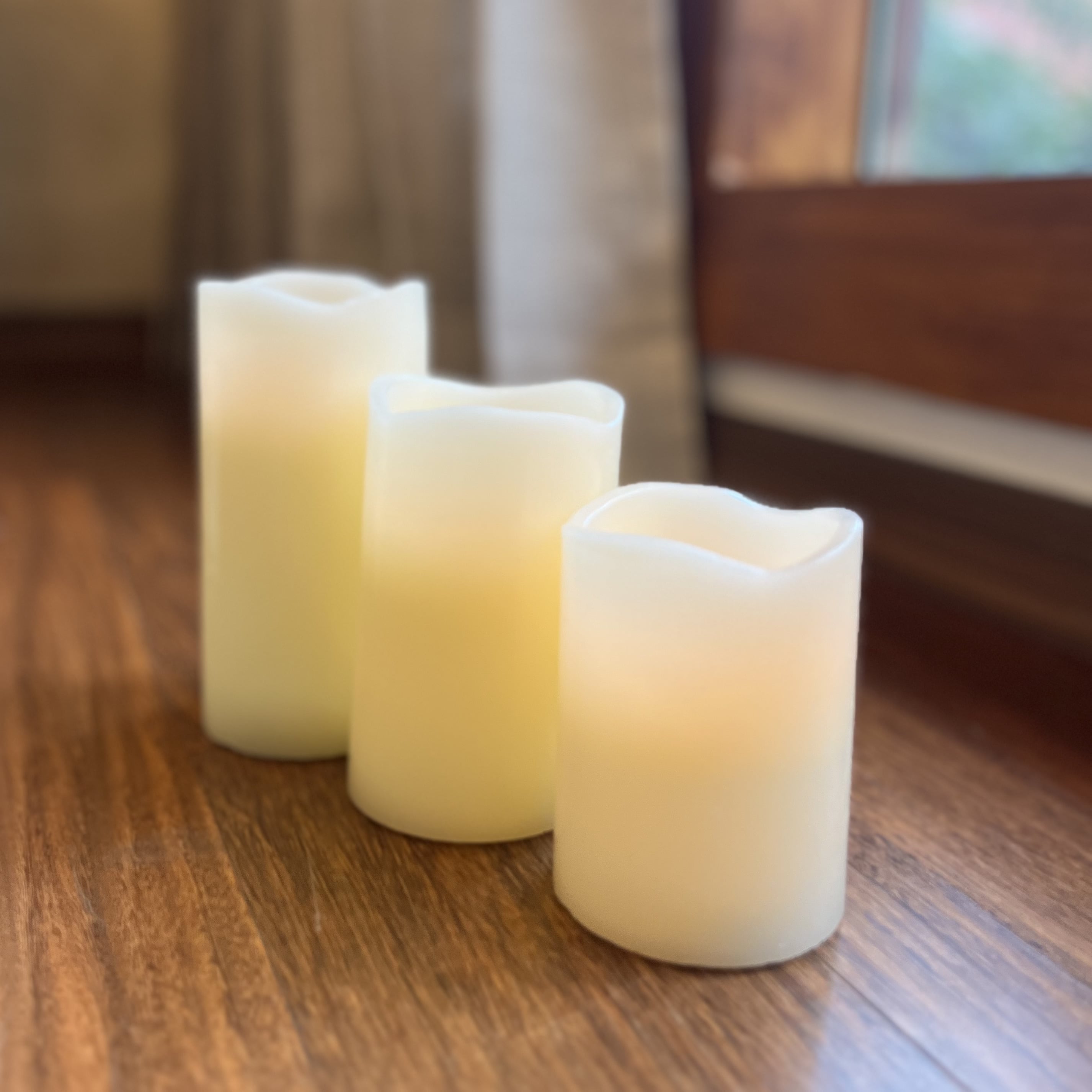 Wax Coated LED Candle Set of 3