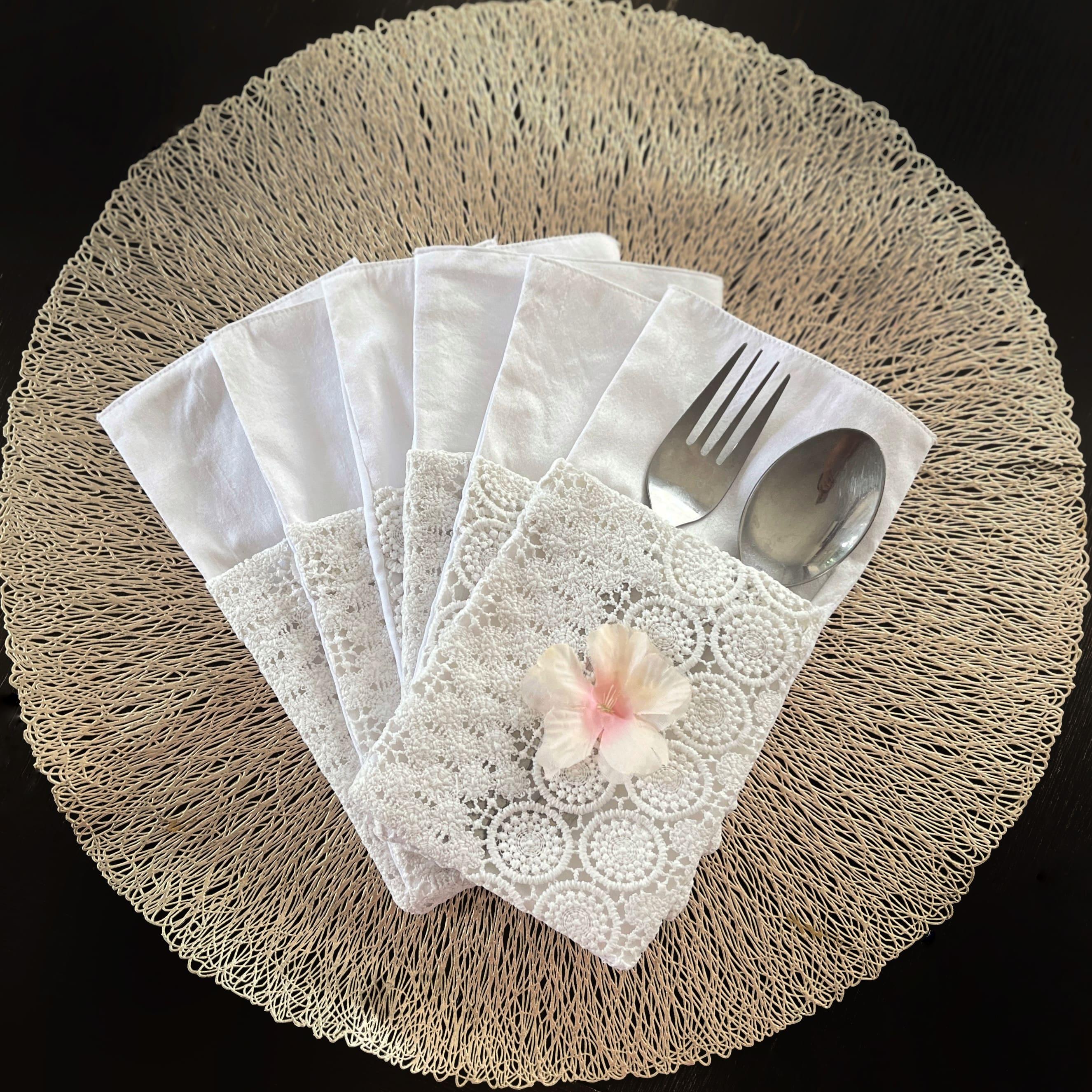 Lace Cutlery Pockets