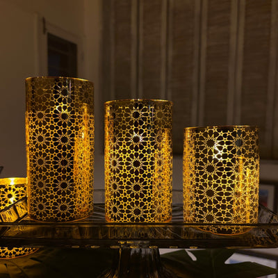 Floral Acrylic Glass LED Candle
