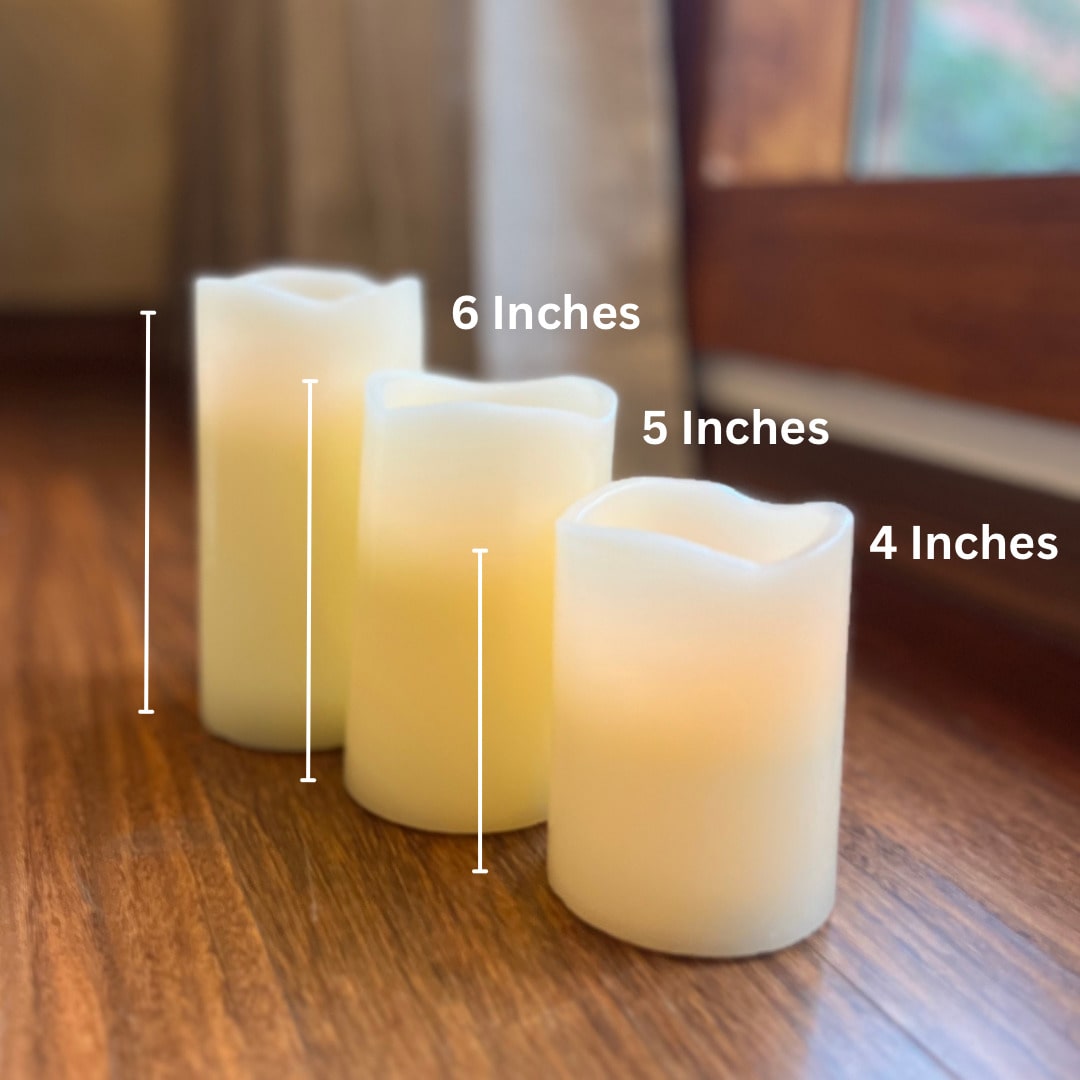 Wax Coated LED Candle Set of 3