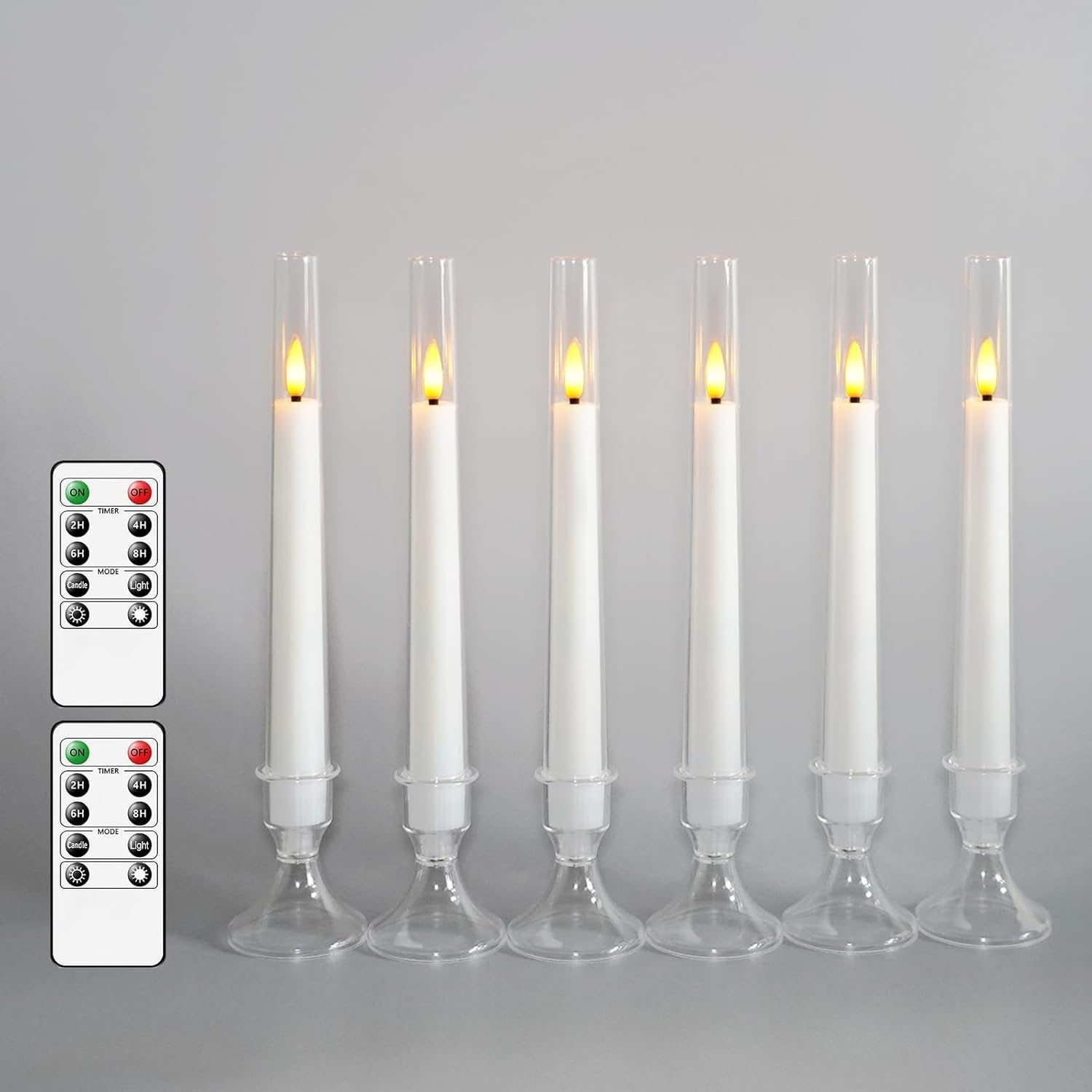 Yoro LED Candles Set of 6 with Stand and Remote