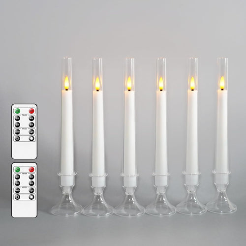 Yoro LED Candles Set of 6 with Stand and Remote
