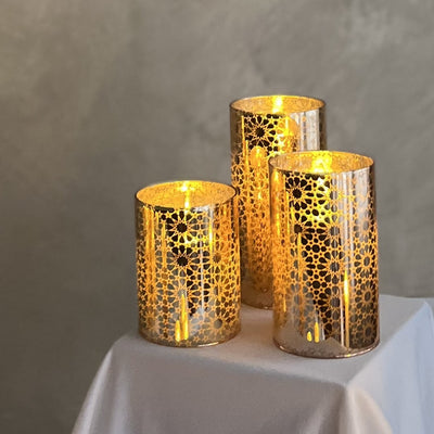 Floral Acrylic Glass LED Candle