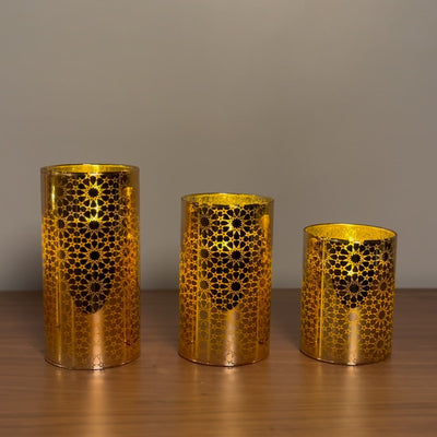 Floral Acrylic Glass LED Candle
