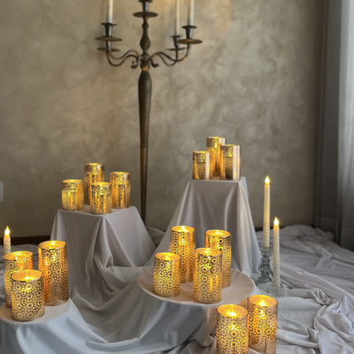 Floral Acrylic Glass LED Candle