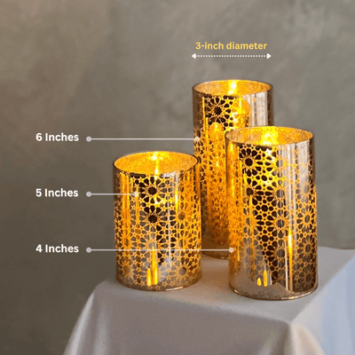 Floral Acrylic Glass LED Candle